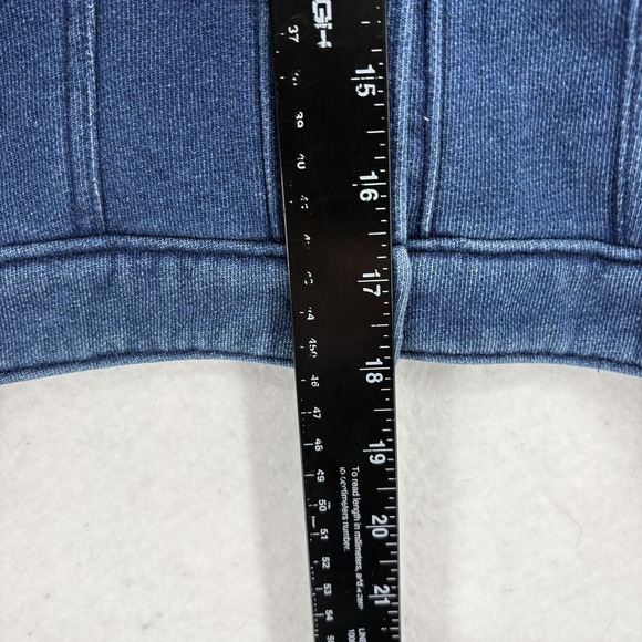 Gap Jacket Womens Small Blue Indigo Cropped Denim Knit Collared Button Front NWT - Picture 8 of 13